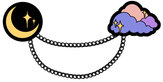 Cloud & Moon Chained Pins