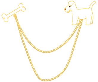 White Dog + Bone Pins