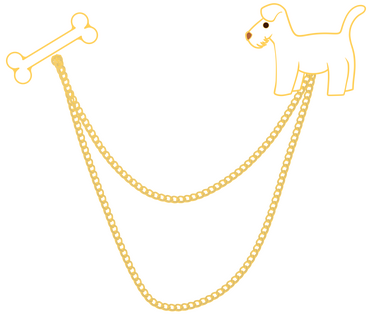 White Dog + Bone Pins