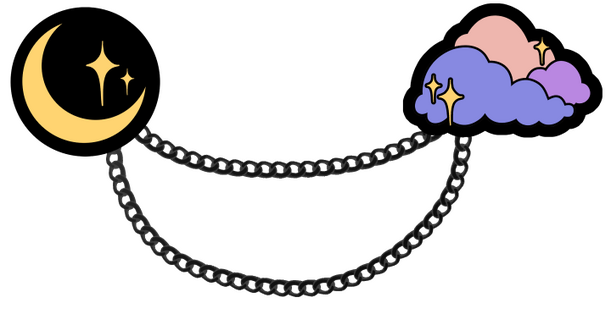 Cloud and Moon Chained Pins